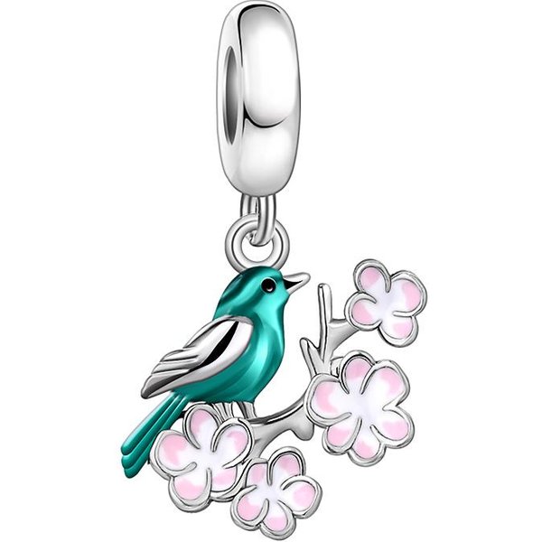 Componente De Cuenta De Encanto Europea Nueva Colgante De Colibrí Golondrina MartíN Pescador Componente De Cuenta, Idealmente DiseñAdo Para Pulsera Original AutéNtica Alta White-image