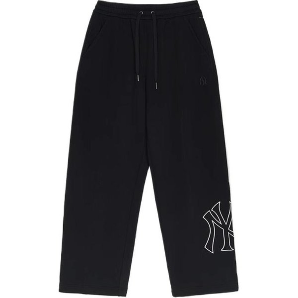 MLB New York Yankees Wygodne Wszechstronne Modne Sznurowane LuźNe Szerokie Nogawki Codzienne Spodnie Unisex Czarny 3APTB0551-50BKS S Black-image