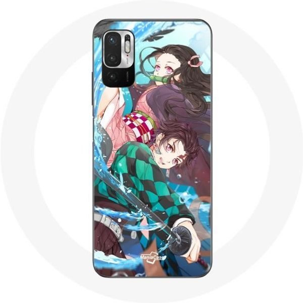 Funda Para Xiaomi Poco M3 Pro Tanjiro Y Nezuko Demon Slayer Kimetsu No Yaiba Anime-image