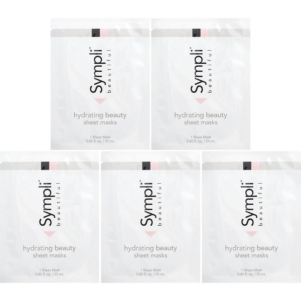 Mascarilla Hidratante Sympli Beautiful, 5 Mascarillas, 25 Ml (0,85 Onzas LíQuidas) Cada White-image
