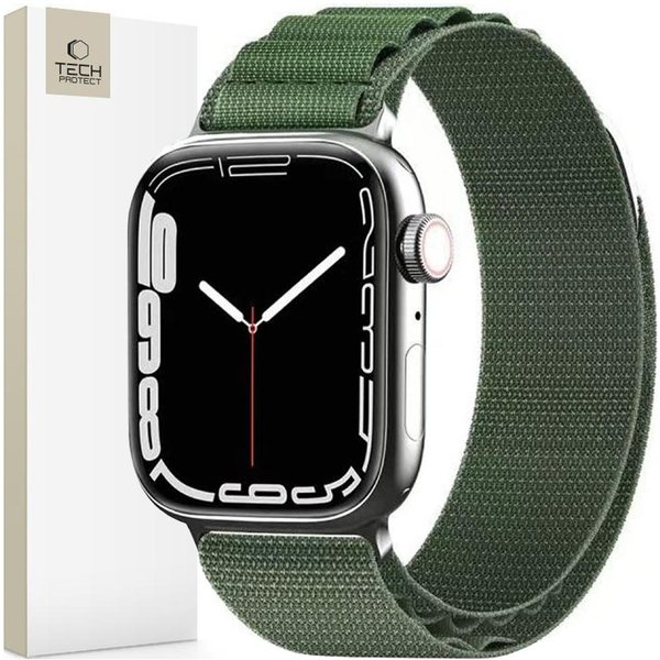 Tech-Protect Nylon Pro Apple Watch 6 / 7 / 8 / 9 / 10 / Se / Ultra 1 / 2 (44 / 45 / 46 / 49 Mm) Verde Militar Black-image