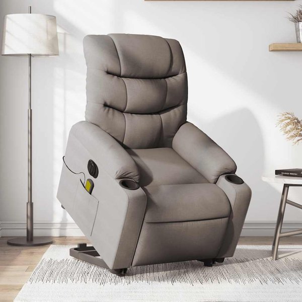 Vidaxl SillóN Elevador Masajeador, EléCtrico, Reclinable, Color Taupe-image