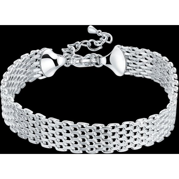 Pulsera De Plata De Ley 925 Para Mujer Exquisita Moda Cadena Trenzada Moda JoyeríA Para Mujer 20Cm 8Inches White-image