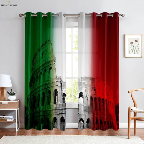 Krajobraz Widok Nocny Budynek Miejski Druk 3D ZasłOna WłóKno Poliestrowe MożNa Prać W Pralki Dekoracja Sypialni Pokoju Dziennego Kuchni W50Xh140(Cm)X2Pcs&Grommet Top-image