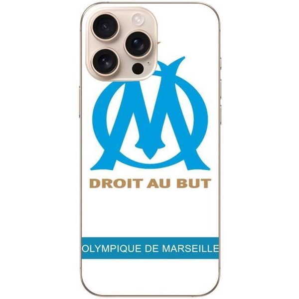 Coque Iphone 16 Pro Max Logo Om Olympique De Marseille Blanc Fond Maniacase Blanco-image