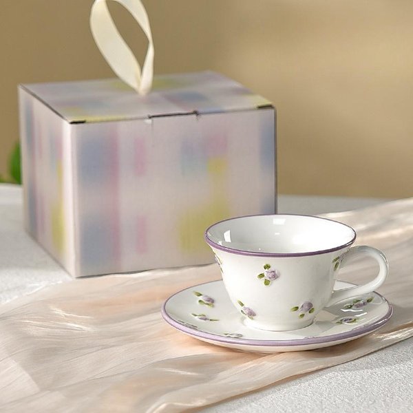 Specjalny PięKny Kubek Do Kawy Dla Kobiet Osobisty Kubek Wysokiej WartośCi Ceramiczny Brytyjski PopołUdniowy Zestaw FiliżAnka I Spodek Do Herbaty 180Ml-image