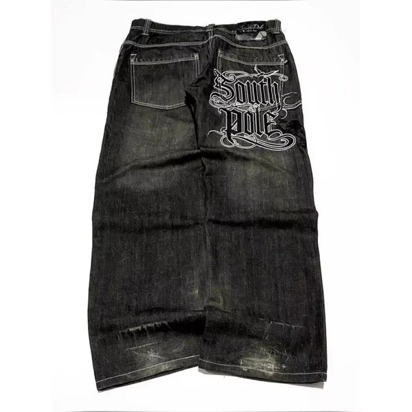 Dripx AmerykańSki Trend Uliczny Y2K Haftowane Litery LuźNe DżInsy MęSkie Harajuku Nowe Hip Hop LuźNe Szerokie Nogawki Unisex DżInsy PodłOgowe XXL Gray-image