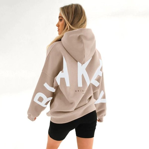 Unisex Bluza Z Kapturem Nadruk DłUgi RęKaw LuźNa Codzienna Pulower Bluza Z Kapturem Gruba MięKka Streetwear Top Dla MężCzyzn Kobiet Xxxl Beige-image