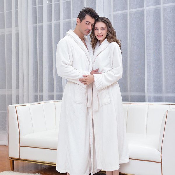 Nueva Bata De Invierno Gruesa Para Parejas, Pijamas, Bata De BañO De Franela Multicolor, Absorbente, CáLida, Suave Y CóModa L-image