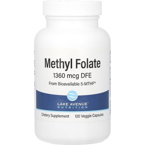 Lake Avenue Nutrition, Kwas Metylofoliowy, 800 Mcg, 120 KapsułEk WegetariańSkich-image