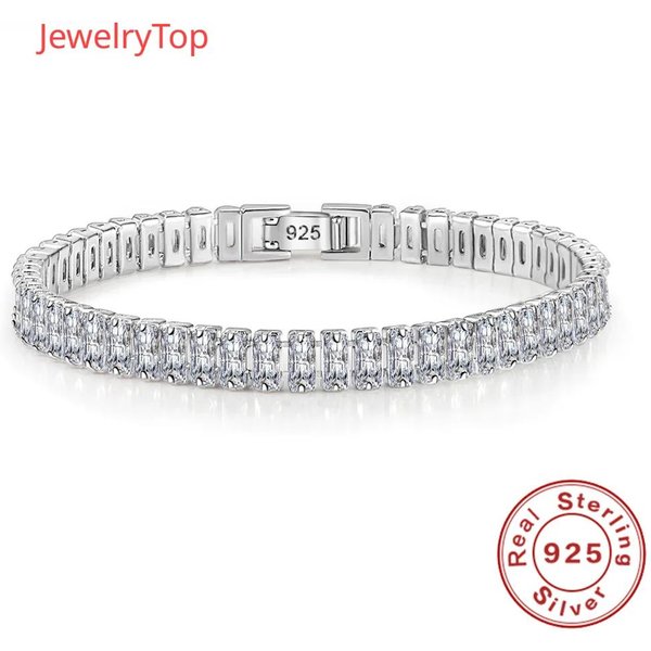 Pulsera Noble Sterling Elegante Cristal De ZircóN JoyeríA Fina Para Mujer NiñA Compromiso Boda Glamour 18CM 18Cm-image