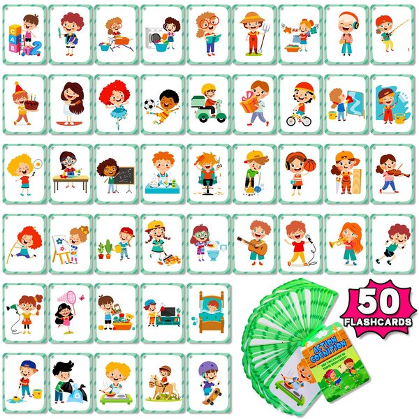 50 Szt./Zestaw Karta Do Nauki Poznawczej Zabawne Karty Do ZapamięTywania Wczesna Edukacja Zabawki Edukacyjne Dla Dzieci Blue-image