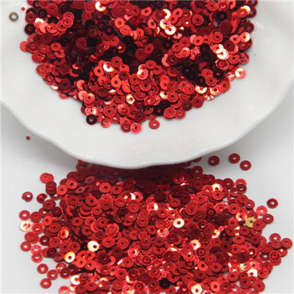 3Mm 4Mm 5Mm 6Mm Lentejuelas Planas Redondas Sueltas Lentejuelas Artesanales Paillette Costura Ropa DecoracióN DIY Accesorio Lentejuelas Para Coser Red 6Mm 750Pcs-image