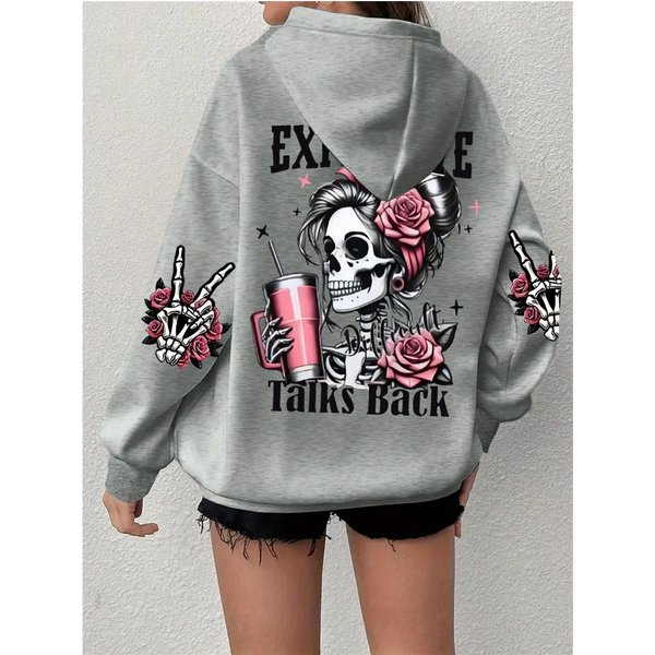 Sudadera Con Capucha Para Mujer, Con Estampado Divertido Y Divertido De Harajuku, Ropa Holgada De Forro Polar, CáLida Y CóModa, Estilo Vintage De OtoñO Con Cuello Redondo. S áMbar-image