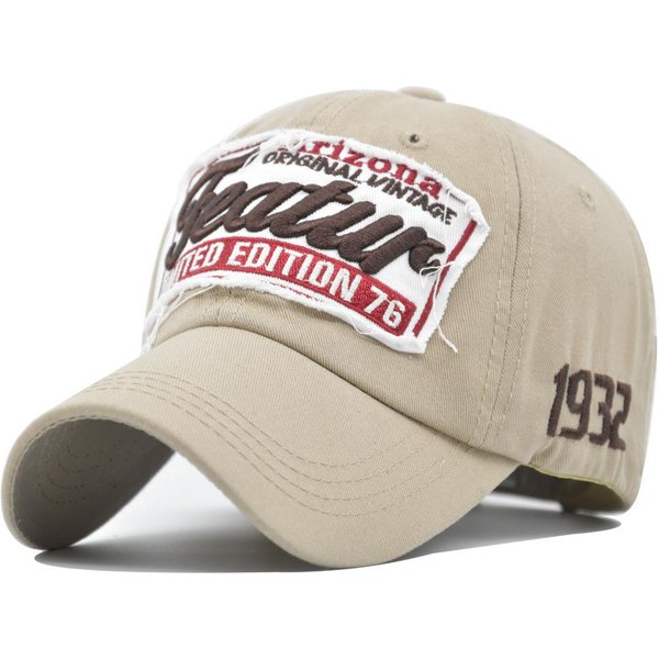 Vintage BawełNiana Czapka Z Daszkiem, Arizona Edycja Limitowana Haft Z Naszywką 76 Regulowana Zniszczona Czapka Dad Dla MężCzyzn Kobiet Outdoorowa Czapka PrzeciwsłOneczna L Khaki-image