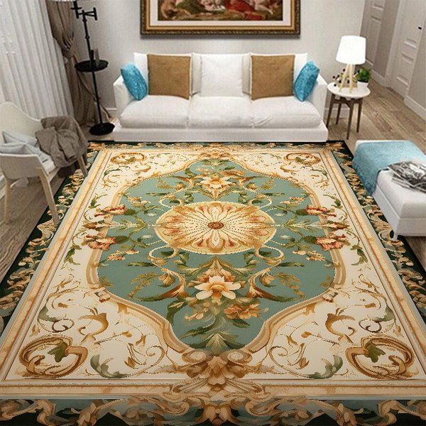 Luksusowy Europejski Dywan DużEgo Rozmiaru Dekoracja Salonu Domowego Dywanik Obszarowy Na Bok Sofy Do Sypialni AntypośLizgowy Szatnia Zmywalna Mata PodłOgowa 60X90Cm Door Mat-image