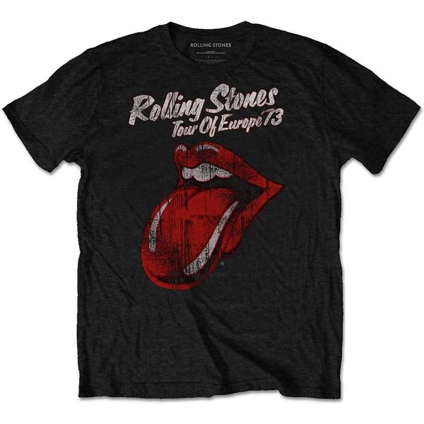 Camiseta Negra Ajustada Para Hombre Gira Rolling Stones 73 S Brown-image