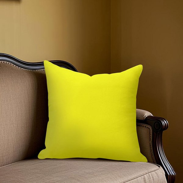 Funda De Almohada Cuadrada Jacquard Amarillo Fluorescente Para Sofá, Oficina, CojíN Lumbar, Funda De Almohada Decorativa Para El Hogar 50X50Cm-image