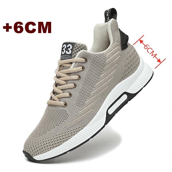Zapatos Elevadores Talla Grande Moda Zapatillas De Hombre Zapatos Para Aumentar Altura Zapatos Para Aumentar Altura Plantillas 6CM Zapato Para Aumentar Altura En La Vida Diaria Del Hombre 46 Caqui-image