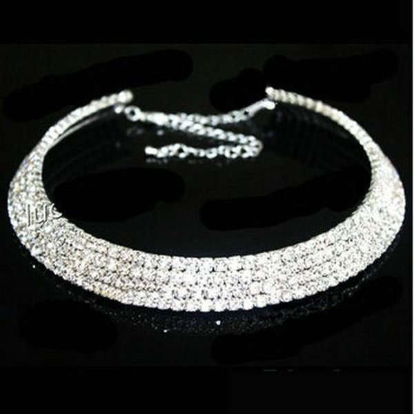 Venta De Moda Estilo Estrella Nuevas Mujeres Cristal Brillante Collares De Diamantes De ImitacióN Collar Gargantilla Collares Boda CumpleañOs JoyeríA White-image