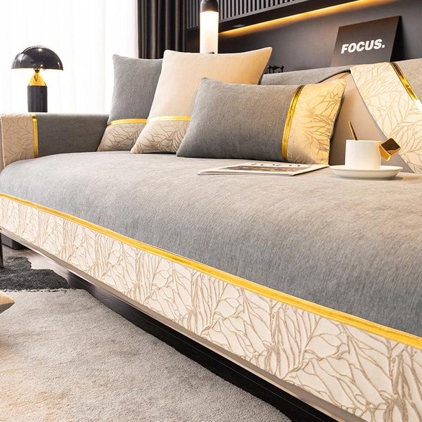 CojíN De Sofá De Chenilla Set De Cojines De Sofá Toalla Para Respaldo CojíN De Sofá Universal Cuatro Estaciones Cubierta De Sofá Moderna Antideslizante 70X90Cm 1Pcs-image