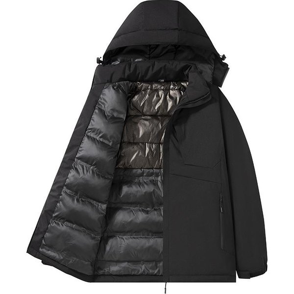 Chaqueta De AlgodóN Con Capucha CáLida Y Resistente Al Viento Y Al Viento Para Exteriores, Gruesa Y De OtoñO E Invierno, Para Hombres Y Mujeres, Chaqueta Simple A Prueba De Viento 4XL-image