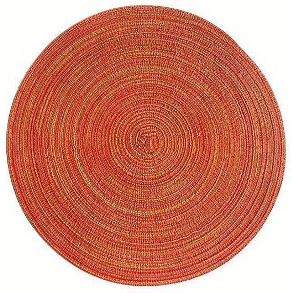 Mantel Individual De AlgodóN Estilo NóRdico Redondo Tejido De Ramio Tapete Para Taza Aislamiento TéRmico Tapete Para Plato Antiescaldado Antideslizante Posavasos Tapete Para Taza Naranja-image