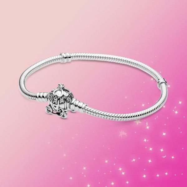 925 Sterling Silver Bransoletka Moments Sparkling Moments Mysz Serce ZapięCie Bransoletka ŁAńCuch WężA Kobiety BiżUteria Prezent 19Cm Pink-image