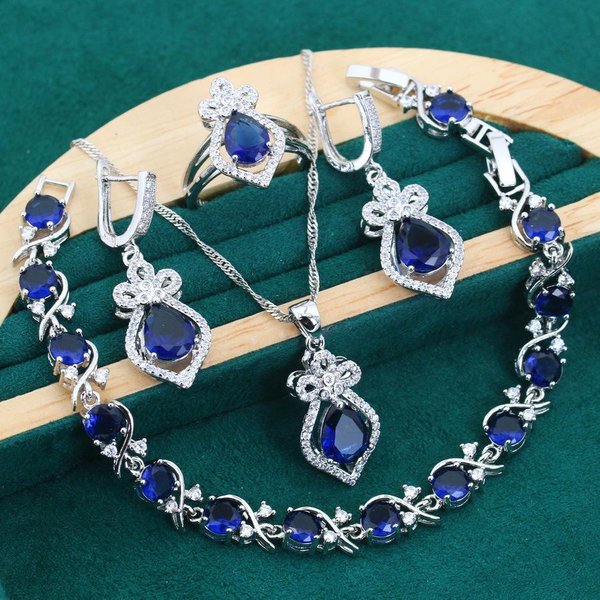 Pendientes Anillo Collar De JoyeríA Incrustados Con Circonita AAA De Lujo Ligero Moda Europea Y N Regalo DíA De La Madre 9 Yards Gray-image