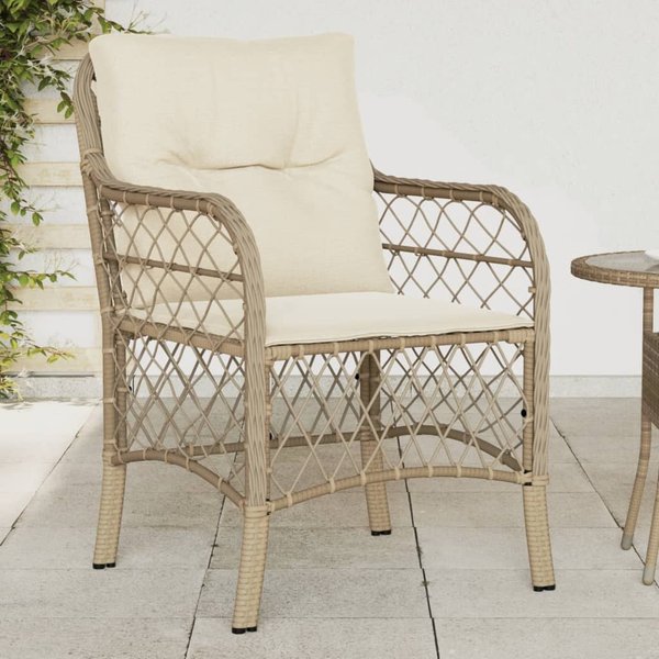 Vidaxl Sillas De JardíN Con Cojines, 2 Piezas, Beige, RatáN PE-image