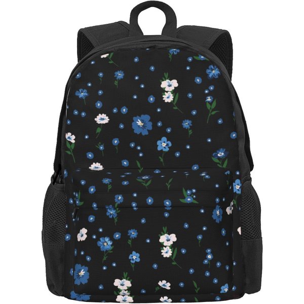 Mochila De Margaritas Blancas Estampado De Flores Lindas Mochilas Universitarias NiñA Personalizada Transpirable Bolsas Escolares Mochila De Ocio 36X32X10Cm Black-image