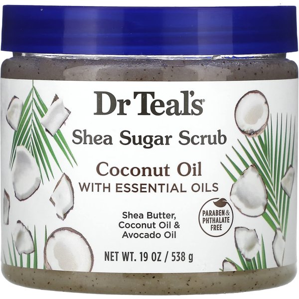 Dr. Exfoliante De AzúCar Y Karité De Teal's, Aceite De Coco Y Aceites Esenciales, 19 Oz (538 Gramos) Gray-image