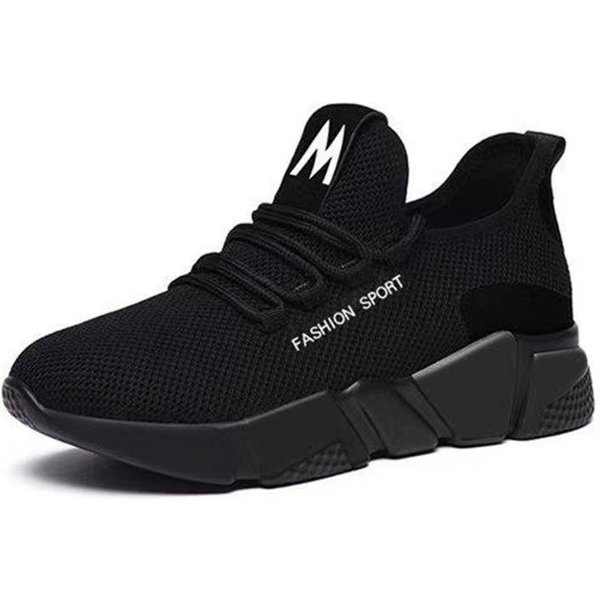 Nowe Casualowe Sneakersy Damskie Modne Siateczkowe OddychająCe MięKkie Spody Buty Do Biegania Buty Kokosowe 36 Black-image