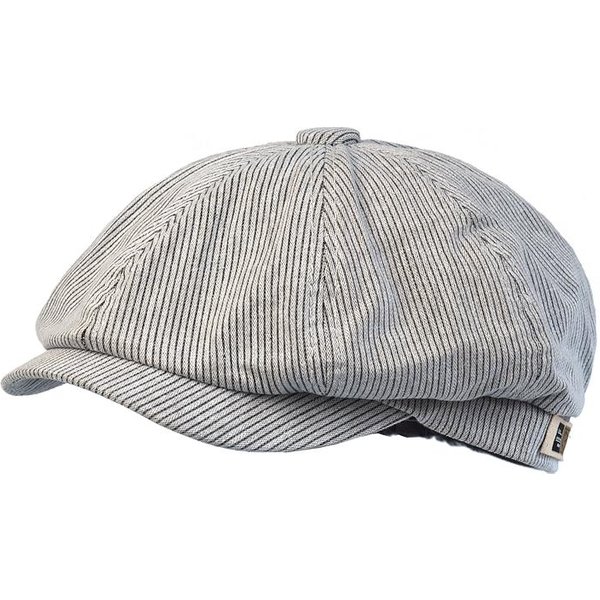 Gorra Plana De Rayas Newsboy Peaky Casual Sombrero Octogonal Vintage Boinas Suaves Visera De Gorra Gatsby Sombrero Plano Ivy Cuatro Estaciones 56-59 Cm-image