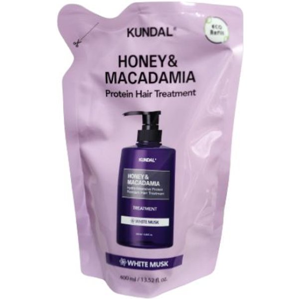Kundal Pack Recambio Tratamiento Capilar Proteico Miel&Macadamia 400Ml White Musk 400Ml-image