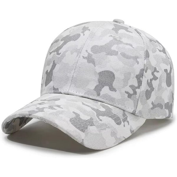 Unisex Czapka Z Daszkiem KamuflażOwa Outdoorowa Kapelusz PrzeciwsłOneczny Dla MężCzyzn I Kobiet Regulowana Rekreacyjna Czapka Sportowa Damska Snapback (As The Picture,56-58Cm) White-image