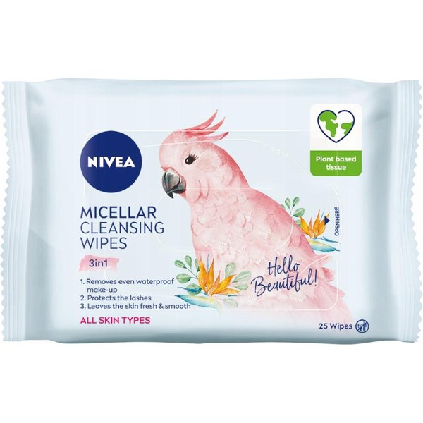 Nivea PielęGnująCe Micelarne Chusteczki 3W1 Do DemakijażU 25Szt.-image