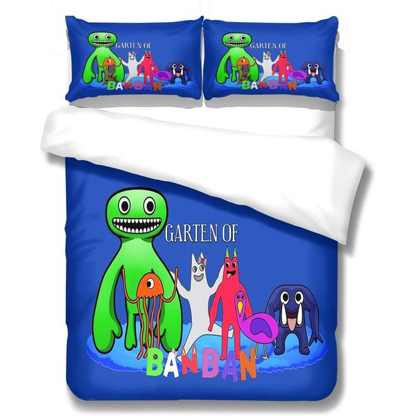 Azul Garton Banban Juego De Funda NóRdica Para NiñOs King Queen Doble Twin Individual Juego De Ropa De Cama 140X210Cm-image