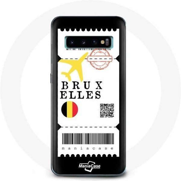Funda Para Samsung Galaxy S10 Billete De AvióN Bruselas BéLgica-image