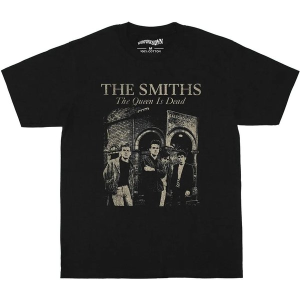 The Smiths The Queen Is Dead Camiseta GráFica De ÁLbum Vintage 90S Rock Indie Oversize Negra Unisex Camiseta Streetwear M Gray-image