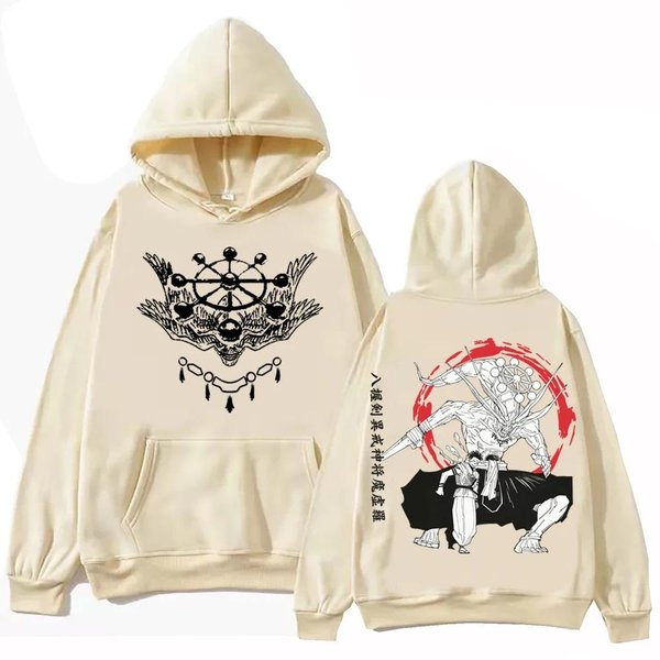 Sukuna I Mahoraga Jujutsu-Kaisen Bluza Z Kapturem MężCzyzna Kobieta Harajuku DłUgi RęKaw Bluza WierzchołKi Hip Hop Streetwear Oversize Xxxl White-image