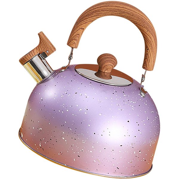 Hervidor De Agua Acero Inoxidable Hervidor De Agua Con Silbato Gran Capacidad Fondo Plano Para Cocina De Gas InduccióN Hervir Agua 2L PúRpura-image