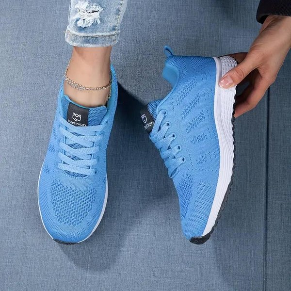 OddychająCe Damskie Codzienne Buty Sportowe Lekkie, Outdoorowe AntypośLizgowe Elastyczne Wygodne Dla Damskich ButóW Do Biegania Tenisa 40 Niebieski-image
