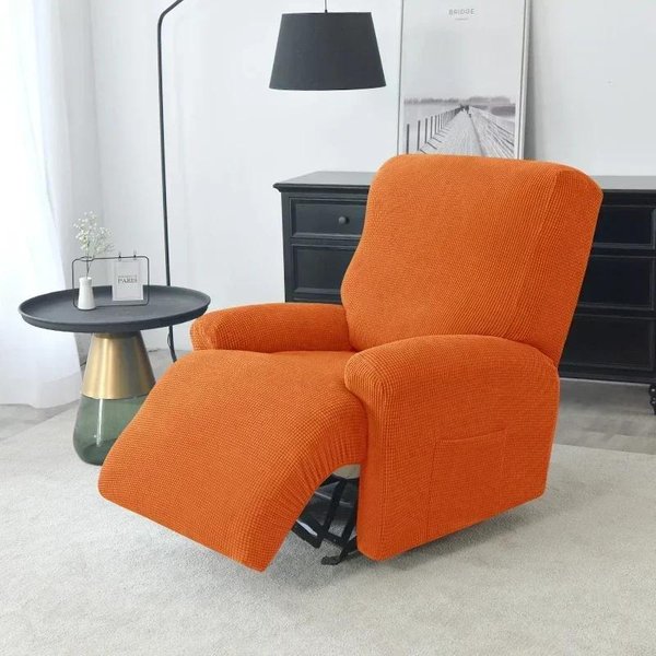 Funda Para SillóN Reclinable EláStica De 1 Plaza Fundas De Sofá EláSticas De Polar Protector De Muebles Para SillóN De Relax-image