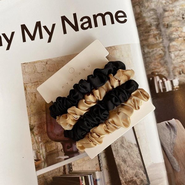 Vintage Scrunchie SatéN Leopardo Scrunchies Set Bandas EláSticas Para El Cabello Moda Diadema Cola De Caballo Lazos Cuerda Accesorios Para El Cabello-image