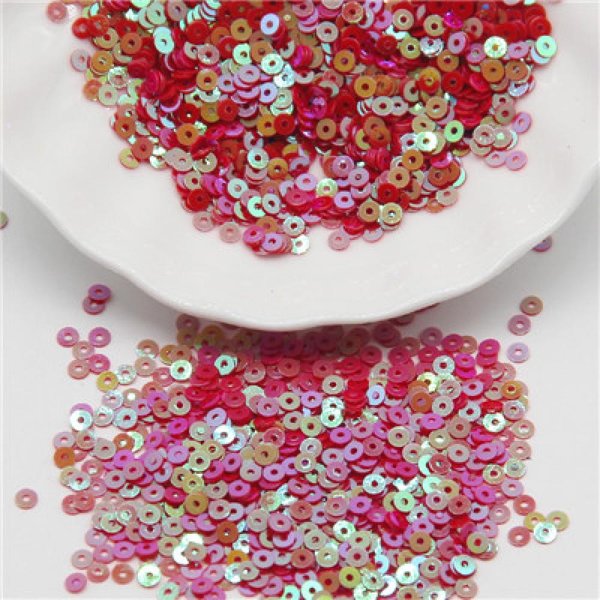 3Mm 4Mm 5Mm 6Mm Lentejuelas Planas Redondas Sueltas Lentejuelas Artesanales Paillette Costura Ropa DecoracióN DIY Accesorio Lentejuelas Para Coser Ab Red 3Mm 3000Pcs-image