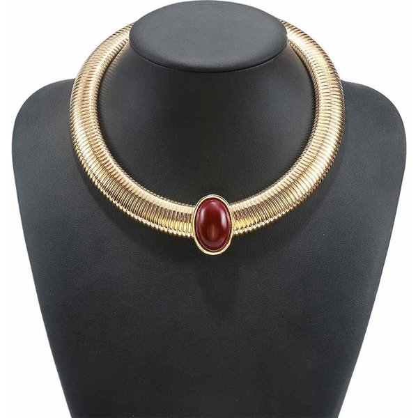 Collar Chunky Vintage Gargantilla Dorada Collar Exagerado Cadena Para ClavíCula Cadena Hueso De Serpiente Collar Para Mujer Style 3 Black-image