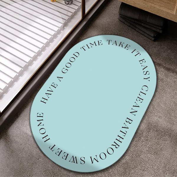 Nowoczesna Prosta Jednokolorowa łAzienka ChłOnna AntypośLizgowa Mata Do StóP Domowa Toaleta Brudna Mata Z BłOta Okrzemkowego 40 * 60Cm (Technical Cloth) Gray-image