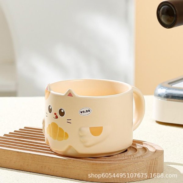 Taza Creativa De CeráMica Para Pareja, Gato Apilado, Taza De Oficina De Dibujos Animados, Taza De Agua, Taza De Café 300Ml-image
