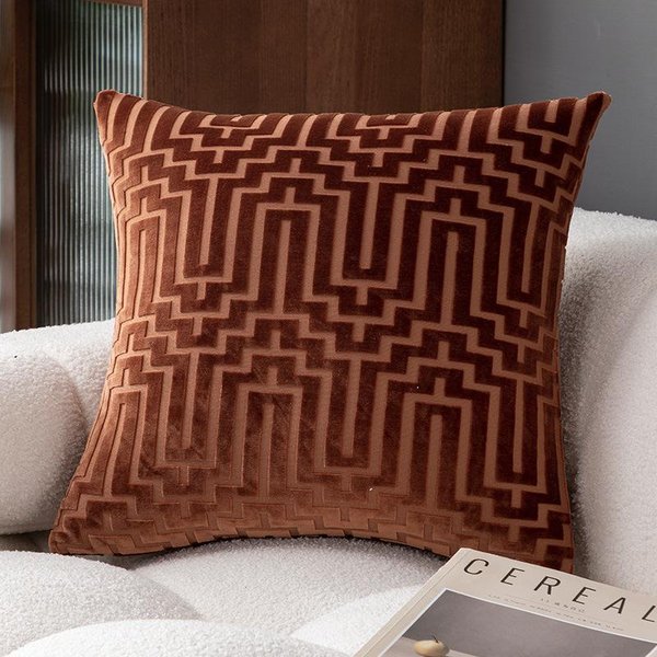Funda De CojíN Decorativa De Terciopelo GeoméTrico De Lujo 45X45Cm, Estilo INS Para Sofá Cama Sala De Estar Villa DecoracióN 45X45Cm-image